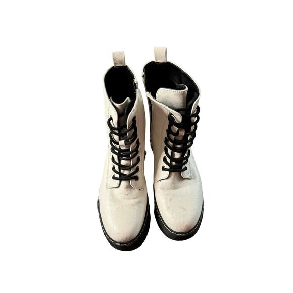 SINCERELY JULES  HARLEY women’s size 7.5 combat platform boots white/black - Picture 2 of 6